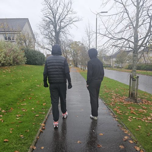 Davie & Lewis walking